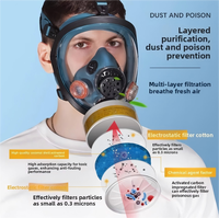 Full Face Silicone Gas Mask Reusable Washable Anti Nuclear Radiation CBRN NBC Protection Equipment