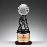 Cadeau d'entreprise personnalisé Trophée sportif Récompense tenant Globe en cristal poli Volley-ball Football Sports Trophy Award