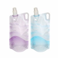 En stock randonnée voyage 6 couleurs bouteilles d'eau pliables bouteille d'eau potable debout en plastique réutilisable avec clip pour le vélo