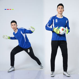 Özelleştirilmiş adı numarası Logo uzun kollu futbol üniformaları futbol forması 100% Polyester kaleci futbol forması hızlı kuru - Product Image 2