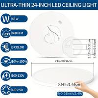 Plafonnier moderne doux pour les yeux, pour salon, chambre, cuisine, 18W, 24W, 32W, à intensité variable, panneau ultra-fin, rond