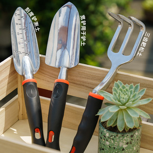 Aluminum Alloy <b>Gardening</b> Trowel <b>Set</b> 3 Pc Ergonomic Handle For Soil Digging Transplanting Planting <b>Tools</b> - Product Image 2