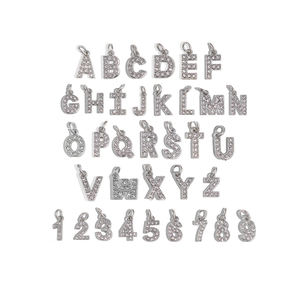 الفولاذ المقاوم للصدأ مع حجر الراين الكامل ، الحروف الأولية في صنع المجوهرات 26 حرفًا ، صنع المجوهرات ديي قلادة - Product Image 1