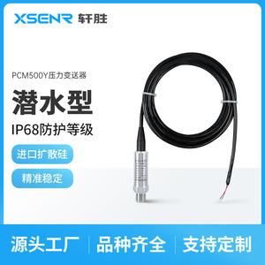 PCM500Y เครื่องส่งสัญญาณความดันสแตนเลส 4-20mA IP68 เซ็นเซอร์วัดระดับแบบจุ่มใต้น้ำชนิดซิลิคอนแบบกระจาย - Product Image 5