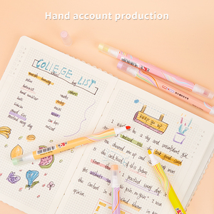 Marcadores de Doble Punta y Doble Color |   6 piezas/12 colores apilables <span class=keywords><strong>para</strong></span> escribir en diario y tomar notas - Product Image 4