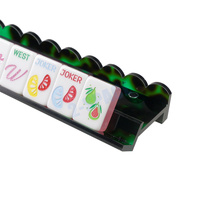 Support de Mahjong en Agate Verte Durable Marque Green Tortoise MAHJONG RACk 19/20/21 Pouces avec Poussoir Ondulé – Lot de 4