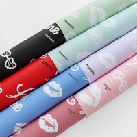 Papier d'emballage pour bouquet nacré imperméable Aierflorist Craze Kiss Saint-Valentin 56x56cm 20 feuilles Matériel pour fleuristes Usine