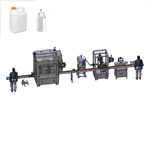Limpiador de aceite de leche de jarabe de 4 litros, línea de máquina taponadora de llenado de líquidos con sellado de papel de aluminio