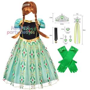 Ensemble de robe de princesse verte pour filles HP avec couronne, baguette magique et bijoux, costume de fête d'anniversaire pour enfant, Halloween, carnaval, cosplay - Product Image 1