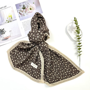 Nuevo chal plisado y arrugado con estampado de <span class=keywords><strong>flores</strong></span> pequeñas para bufanda cálida de algodón y lino para mujer - Product Image 6