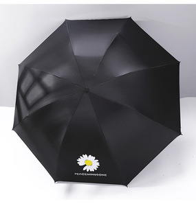 ร่มกันแดดแบบพับได้ป้องกันรังสียูวีสำหรับผู้ชายผู้หญิงแดดฝนใช้ได้สองแบบยางสีดำพับได้แบบพกพากันน้ำ - Product Image 4