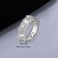 Bague en argent sterling S925 avec moissanite et trèfle à quatre feuilles