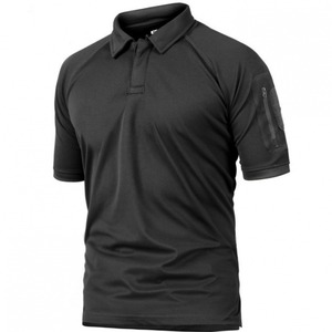 DF131 PL04 Polo imprimé 3D color block tendance, haut décontracté d'été à manches courtes, vente en gros, noir - Product Image 1
