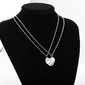 2 pz/set madre <span class=keywords><strong>e</strong></span> figlio padre <span class=keywords><strong>e</strong></span> figlia collana in acciaio inossidabile gioielli per donna uomo festa della mamma regali per la festa del papà - Product Image 2