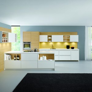 Charnières à fermeture douce, armoires de cuisine modulaires modernes avec finition acrylique, glissières de tiroir, accessoires pour évier et robinet - Product Image 1