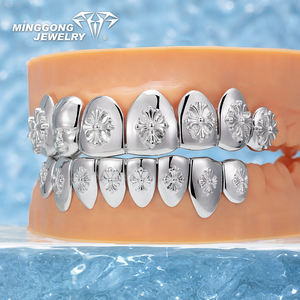 Solido Iris Crucifer croce Grillz 10K 14K 18K oro e 925 argento Sterling Top 10 inferiore 10 alla moda denti per uomo e donna - Product Image 5