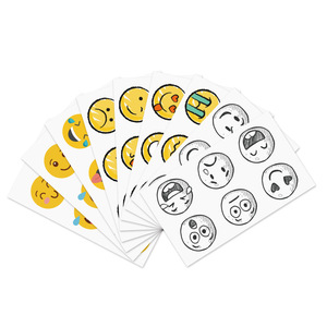 Etiqueta engomada del <span class=keywords><strong>tatuaje</strong></span> temporal de la <span class=keywords><strong>cara</strong></span> <span class=keywords><strong>sonriente</strong></span> del diseño personalizado no tóxico pequeño lindo para los niños - Product Image 1