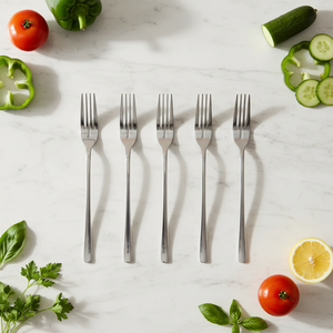 Tenedor de fruta de acero inoxidable, tenedor con orificio redondo, tenedor familiar, tenedor de fruta para restaurante, tenedor plateado y dorado para postre - Product Image 4