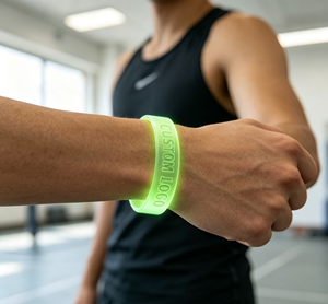 Bracelet moderne personnalisé avec logo imprimé en sérigraphie sur TPU transparent, éclairage LED coloré, avec 3 piles LR41 pour les fêtes et les spectacles en direct - Product Image 3
