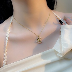 Collar con Colgante de Perro Globo, Divertido y Elegante, Regalo <span class=keywords><strong>para</strong></span> Amantes de los Animales, Collar de Acero Inoxidable Chapado en Oro de 18K - Product Image 3