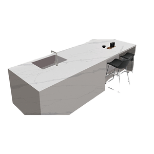 تصميم حديث أبيض كالاكاتا 12 عروق من الحجر الاصطناعي كونترتوب رمادي سطح صلب للفنادق لوحة حائط خارجية بلاطة كبيرة - Product Image 2