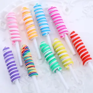 Toptan el yapımı renkli 3d simülasyon lolipop tasarım polimer kil charm diy aksesuarları için