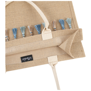 <span class=keywords><strong>Sac</strong></span> fourre-tout en toile de jute écologique réutilisable pour <span class=keywords><strong>femme</strong></span>, imprimé sur mesure, vente en gros à prix abordable - Product Image 3