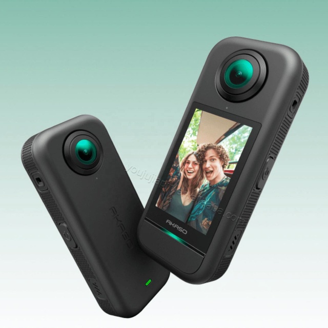 AKASO 360 Action Camera Weatherproof 5.7K 360 Video 48MP 1/2\" Sensors 2.29" Touchscreen Invisible Selfie Stick 360° Horizon