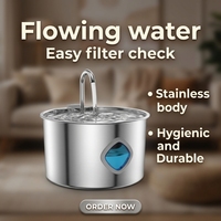 Fontaine à eau automatique pour animaux domestiques en acier inoxydable de 3,2 L, silencieuse, avec circulation d'eau, possibilité de personnaliser le logo pour chats et chiens