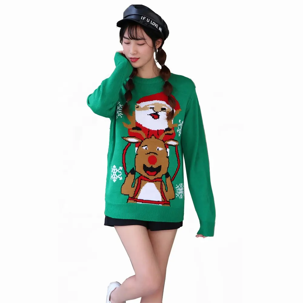 चीन फैक्टरी थोक कस्टम के लिए उच्च गुणवत्ता क्रिसमस जम्पर स्वेटर क्रिसमस स्वेटर महिला