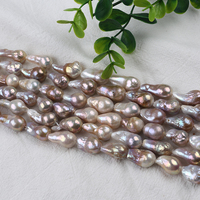 Un brin de perles d'eau douce de 10-12mm de qualité différente, perles edison en vrac avec chaîne de queue pour la fabrication de bijoux