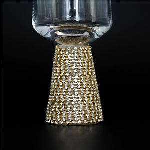 Ağır taban Rhinestone dekorasyon Martini kokteyl cam ile altın jant - Product Image 2