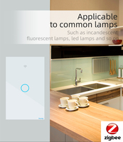 Interrupteur intelligent Zigbee 3 gangs tactile avec logo personnalisé, compatible Tuya et Alexa, pour utilisation universelle (US/AU)
