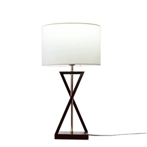 Lámpara de mesa geométrica con pantalla de tela simple, LED E27, iluminación ambiental que cuida la vista, para dormitorio, mesita de noche, sala de estar, estudio - Product Image 5