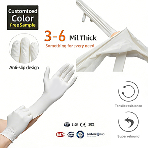 Guantes de Nitrilo Desechables Blancos 510K para <span class=keywords><strong>Examen</strong></span> Médico, Sin Polvo, Resistentes a Químicos, 2 Unidades por Bolsa, 40 Bolsas, Portátiles, Primeros Auxilios, Móviles - Product Image 3