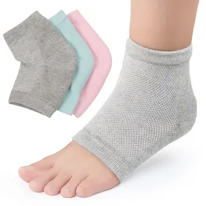 Colorful Vented Moisturizing Heel Socks 2 Pcs Gel Lined Toeless Spa Socks zu Heal und Treat Dry