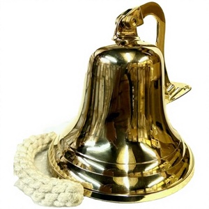 Campanas chapadas en oro, llamativas campanas de latón de calidad, tipo fácil de montar en la pared, superventas, campana náutica Titanic de latón de lujo - Product Image 1