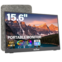 15,6 Zoll 60Hz IPS Tragbarer Monitor FHD 1080P Ultraflach Rucksack-Typ C-Anschluss für Pendeln Geschäft Notebook Handy