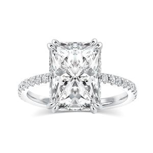 SGARIT custom 14K Women's <b>Cushion</b> Cut 4ct Yellow LAB Diamond Engagement <b>Ring</b> With Pavé Side Diamonds IGI Certified Classic Style - Product Image 5