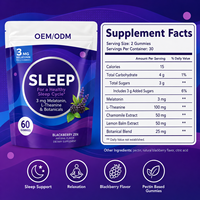 Bonbons Gélifiés Blackberry Zen Sleep à la Mélatonine et L-Théanine, 60 Unités, Aide au Sommeil Vitaminée pour Adultes