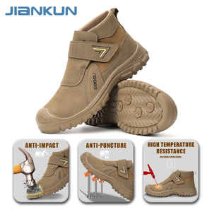 JIANKUN Chaussures <span class=keywords><strong>de</strong></span> sécurité <span class=keywords><strong>de</strong></span> travail en cuir suédé résistantes aux étincelles et anti-crevaison légères et durables - Product Image 2