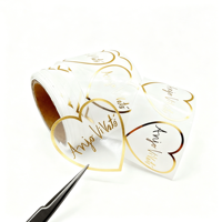 Autocollants d'étiquettes de marque en vinyle transparent avec estampage à chaud doré, autocollants personnalisés imperméables avec logo