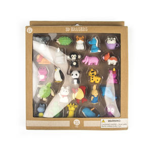 24 pièces de gommes à effacer fantaisie 3D BTS pour la rentrée scolaire, puzzle à assembler, fruits, légumes, animaux, aliments, desserts, gommes promotionnelles pour enfants - Product Image 2