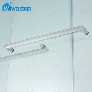 Porte de <span class=keywords><strong>baignoire</strong></span> chromée de haute qualité Double écran de douche <span class=keywords><strong>coulissant</strong></span> en verre trempé sans cadre - Product Image 4