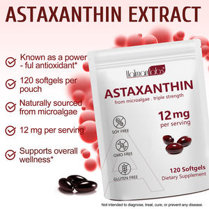 Suplementos Antioxidantes de Astaxantina Originales de Marca Privada de 12 mg, Cápsulas de Gel Suave de Astaxantina Blanqueadoras Premium para el Cuidado de la Piel - Product Image 3