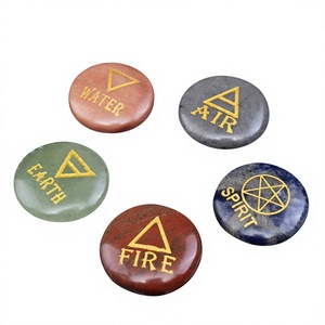Ensemble de Pierres Naturelles en Agate Gravées avec 4 Symboles des Archanges, Faits à la Main, Durables, pour la Guérison Reiki et la Remerciement - Product Image 1
