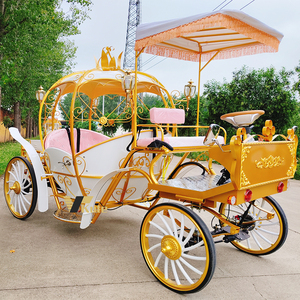 Chariot de Mariage Cendrillon Citrouille Rose Métallique - Transport Spécial à Vendre - Product Image 4