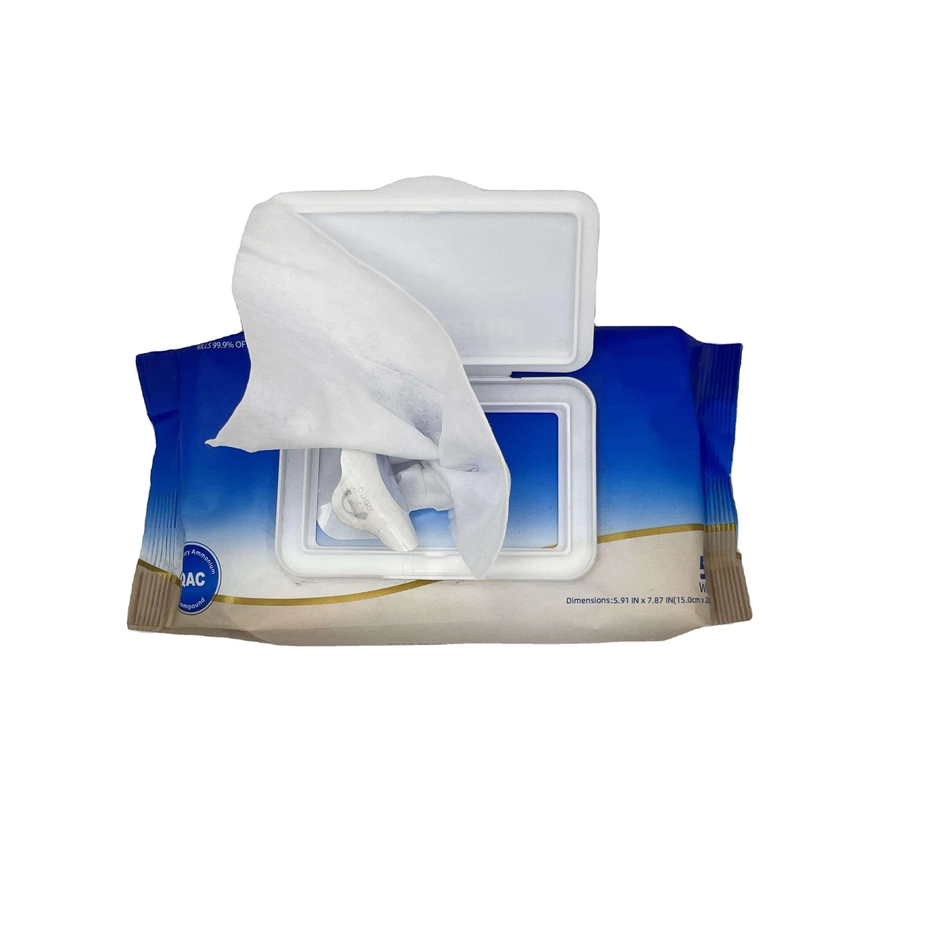 50pcs logotipo personalizado desinfecção limpeza mão toalhetes toalhetes antibacterianos para dispositivos médicos