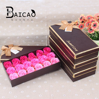 Coffret Cadeau 18 Pièces de Fleurs de Savon en Forme de Rose, Vente en Gros, Coffret Cadeau de Fleurs de Savon en Forme de Rose pour la Saint-Valentin, Souvenir de Festival