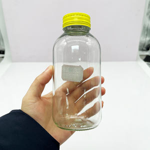 Petite bouteille en verre vide pour sauce ou gelée, capacité 330 ml, avec bouchon à vis en aluminium ROPP pour jus - Product Image 2